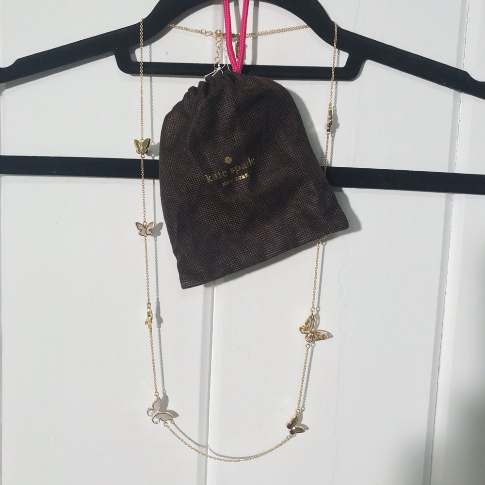 New Kate Spade Necklace Gold Butterflies